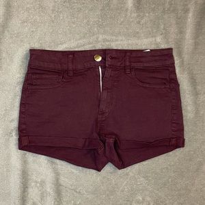 American Eagle Hi-Rise Maroon Shortie Size 8